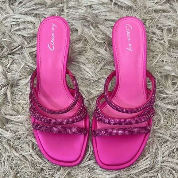 Circus NY by Sam Edelman Heddie Embellished Mule Sandals in Pink Punch Sz 6.5 - Picture 5 of 11